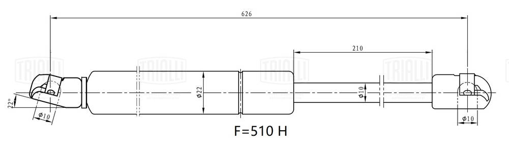 Газовая пружина крышка багажник TRIALLI GS2302