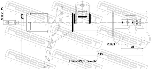 Амортизатор FEBEST 12110-015FL