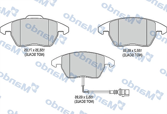 Колодки тормозные дисковые перед MANDO MBF015382