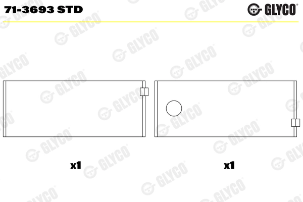 Шатунный подшипник GLYCO 71-3693 STD