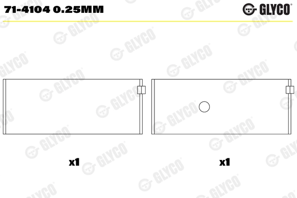 Шатунный подшипник GLYCO 71-4104 0.25mm