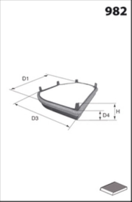 Фильтр воздух во внутренном пространстве MISFAT HB129C