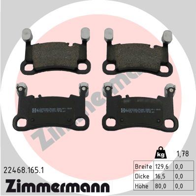 Комплект тормозных колодок дисковый тормоз ZIMMERMANN 224681651