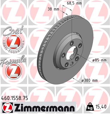 Тормозной диск ZIMMERMANN 460.1558.75