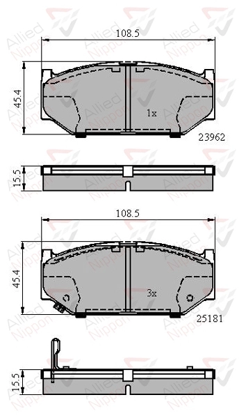 Колодки тормозные передние suzuki swift iii 05-15 swift iv 10- ALLIED NIPPON ADB3998