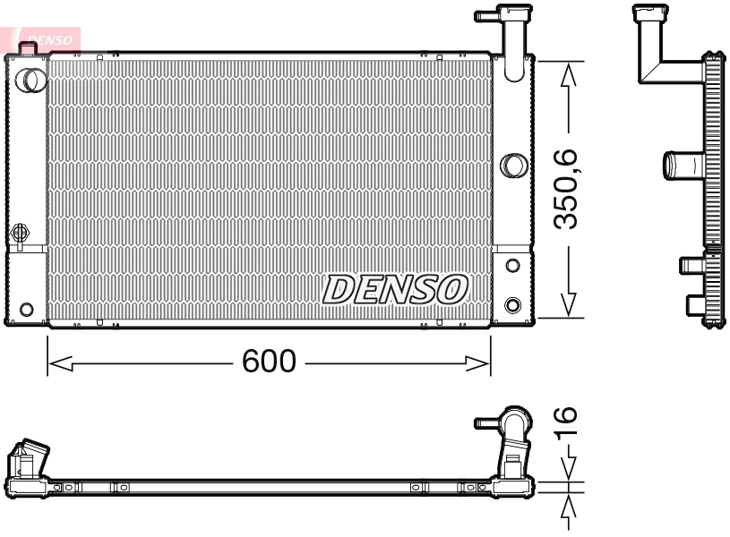 Радиатор охлаждающнй жидкости двс DENSO DRM50133