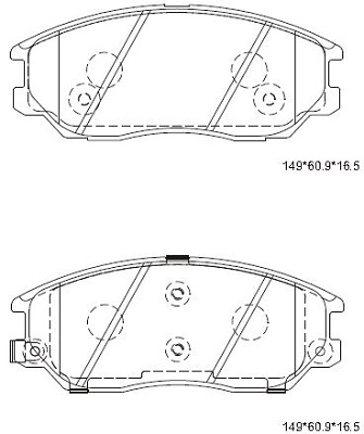 Тормозные колодки дисковые ASIMCO KD9729