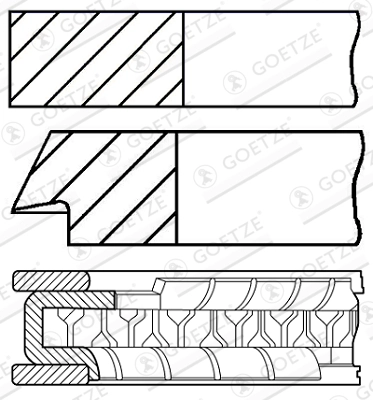 Кольца поршневые GOETZE ENGINE 08-705100-00