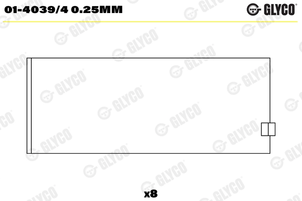 Шатунный подшипник GLYCO 01-4039/4 0.25MM