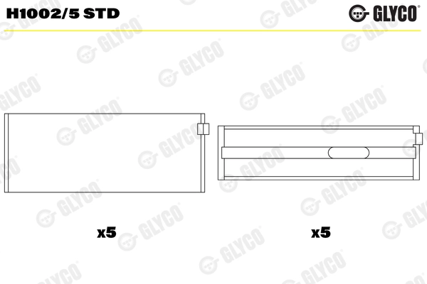Подшипник коленвала GLYCO H1002/5 STD