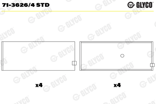 Шатунный подшипник GLYCO 71-3626/4 STD