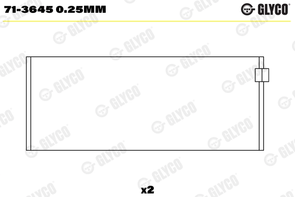 Шатунный подшипник GLYCO 71-3645 0.25MM