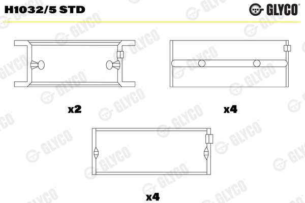 Подшипник коленвала GLYCO H1032/5 STD