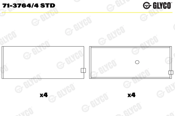 Шатунный подшипник GLYCO 71-3764/4 STD
