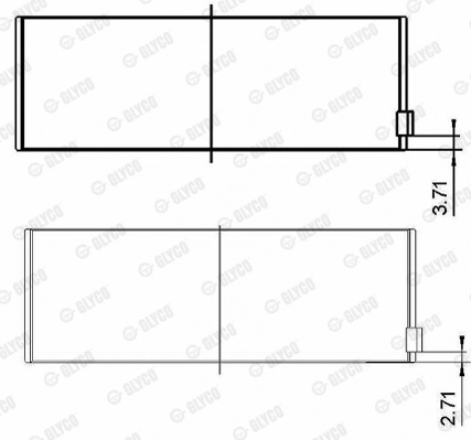 Вкладыш шатунный комплект GLYCO 71-4238 STD