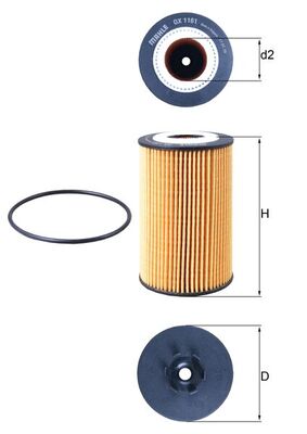Масляный фильтр MAHLE/KNECHT OX1161D