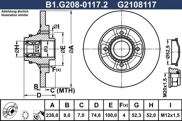 Тормозной диск GALFER B1-G208-0117-2