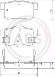 Комплект тормозных колодок дискового тормоза A.B.S. 36757