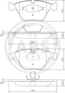 Комплект тормозных колодок дискового тормоза A.B.S. 37346
