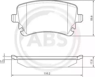 Комплект тормозных колодок дискового тормоза A.B.S. 37366