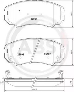 Колодки тормозные дисковые A.B.S. 37423