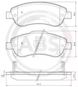 Колодки тормозные дисковые A.B.S. 37650