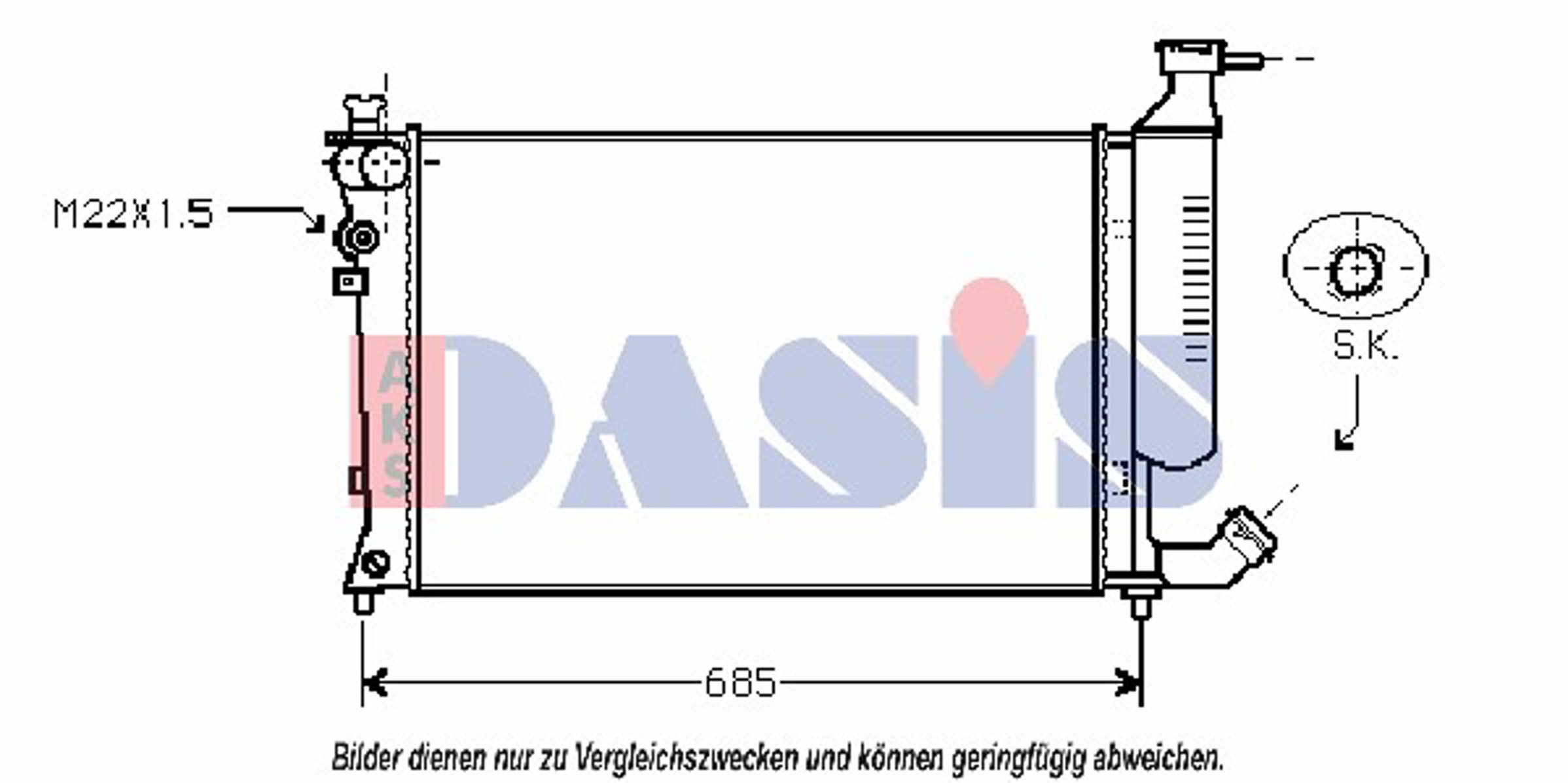 Радиатор системы охлаждения AKS DASIS 061190N