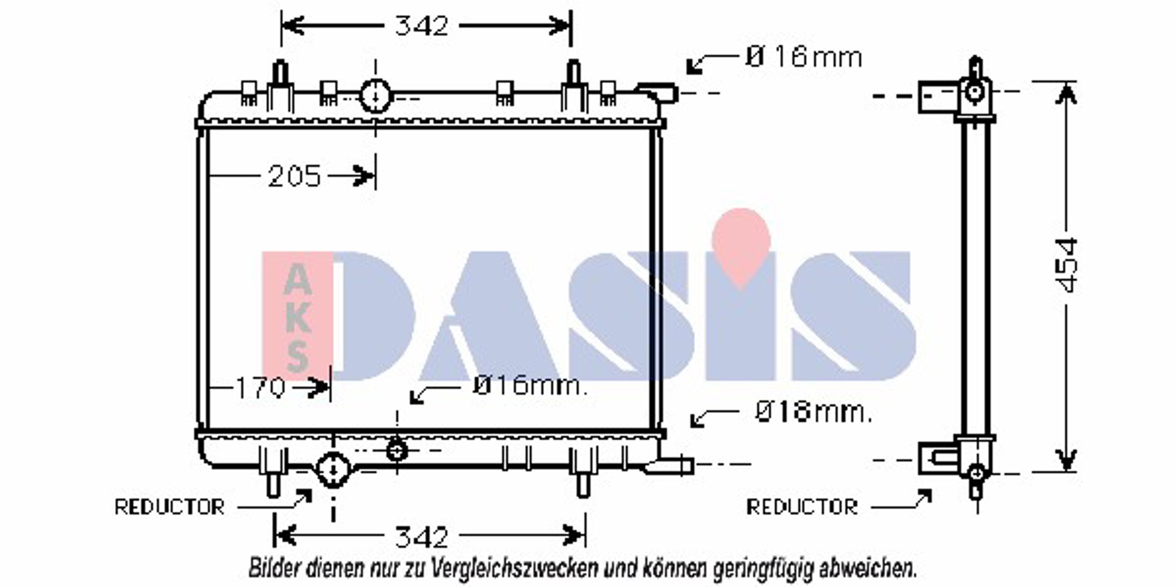 Радиатор системы охлаждения AKS DASIS 160072N
