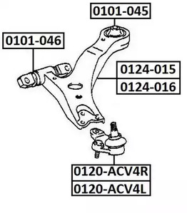 0120-acv4r toyota camry 2.4 2006.01 шаровая опора правая ASVA 0120-ACV4R
