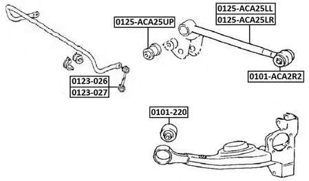 Тяга подвески ASVA 0125-ACA25LR
