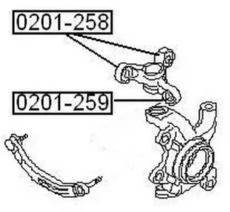 Сайлентблок поворотного кулака ASVA 0201-259