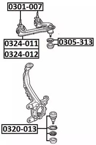 Сайлентблок верхнего рычага ASVA 0301-007