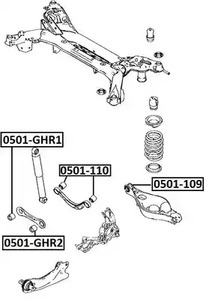 0501-ghr1 mazda 6 1.8 2007.08 сайлентблок задней тяги ASVA 0501-GHR1
