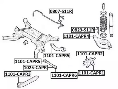 Сайлентблок рычага подвески ASVA 1101-CAPR1
