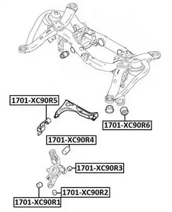 Сайлентблок рычага подвески ASVA 1701-XC90R3