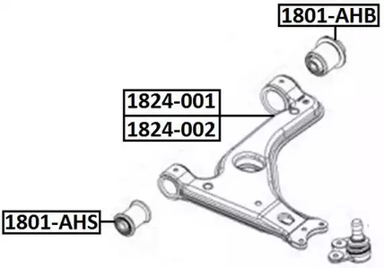 Сайлентблок рычага подвески ASVA 1801-AHB