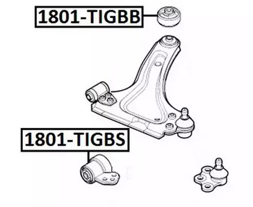 Сайлентблок рычага подвески ASVA 1801-TIGBS