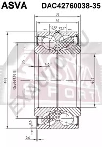 Подшипник ступичный передний ASVA DAC42760038-35