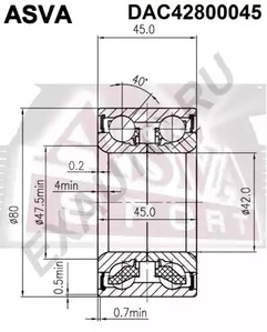 Подшипник ступичный ASVA DAC42800045