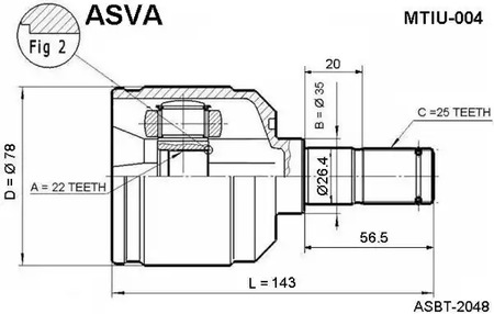 Шрус ASVA MTIU-004