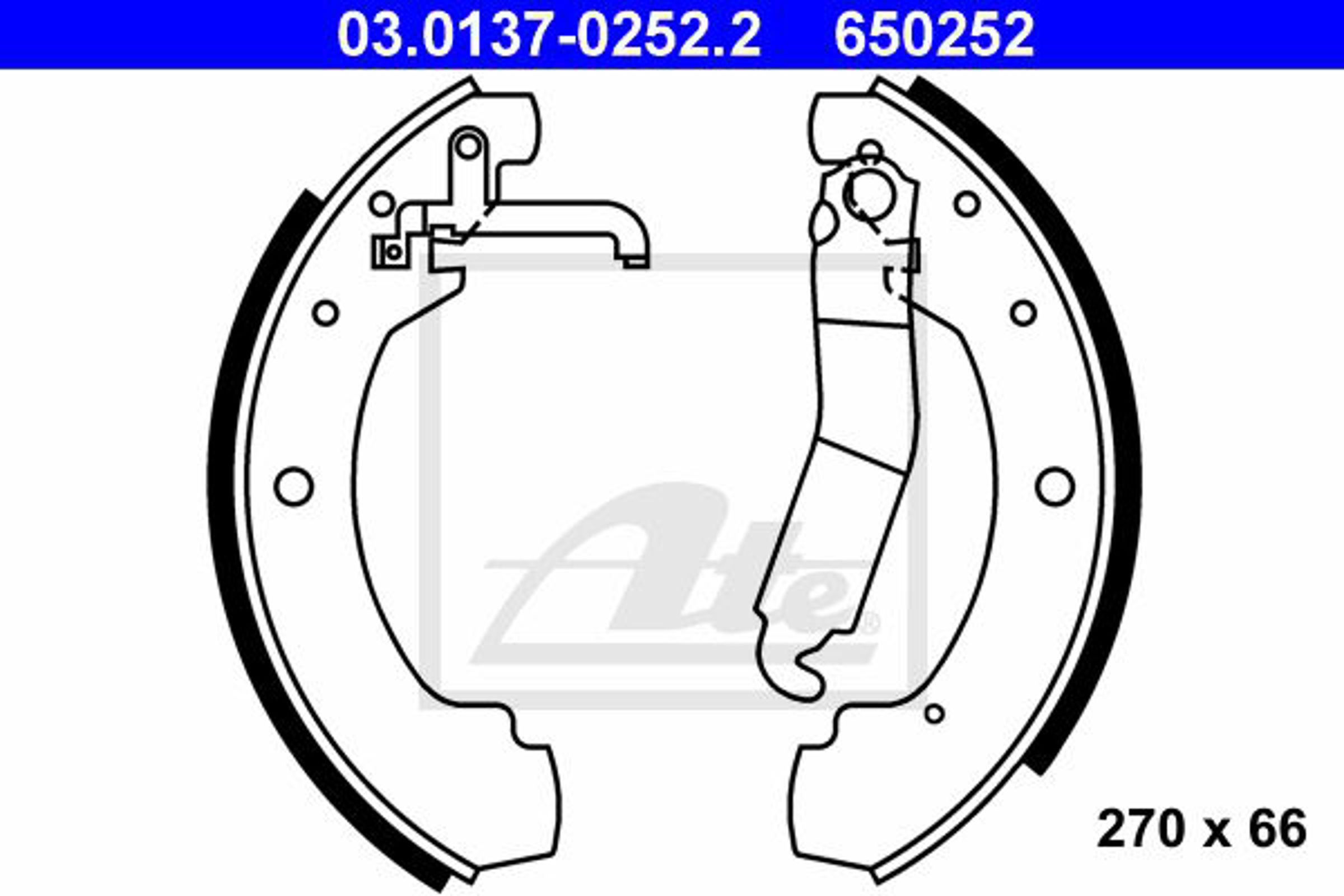Колодки тормозные барабанные ATE 03.0137-0252.2