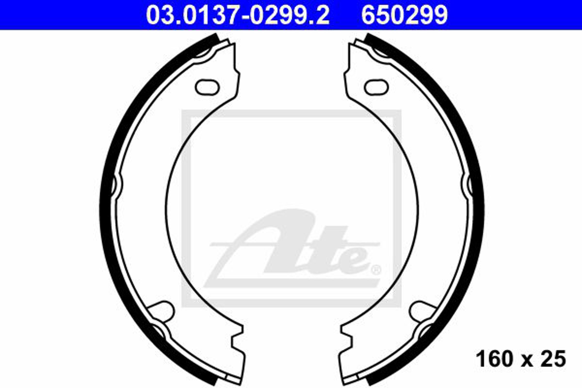 Колодки тормозные барабанные ATE 03.0137-0299.2