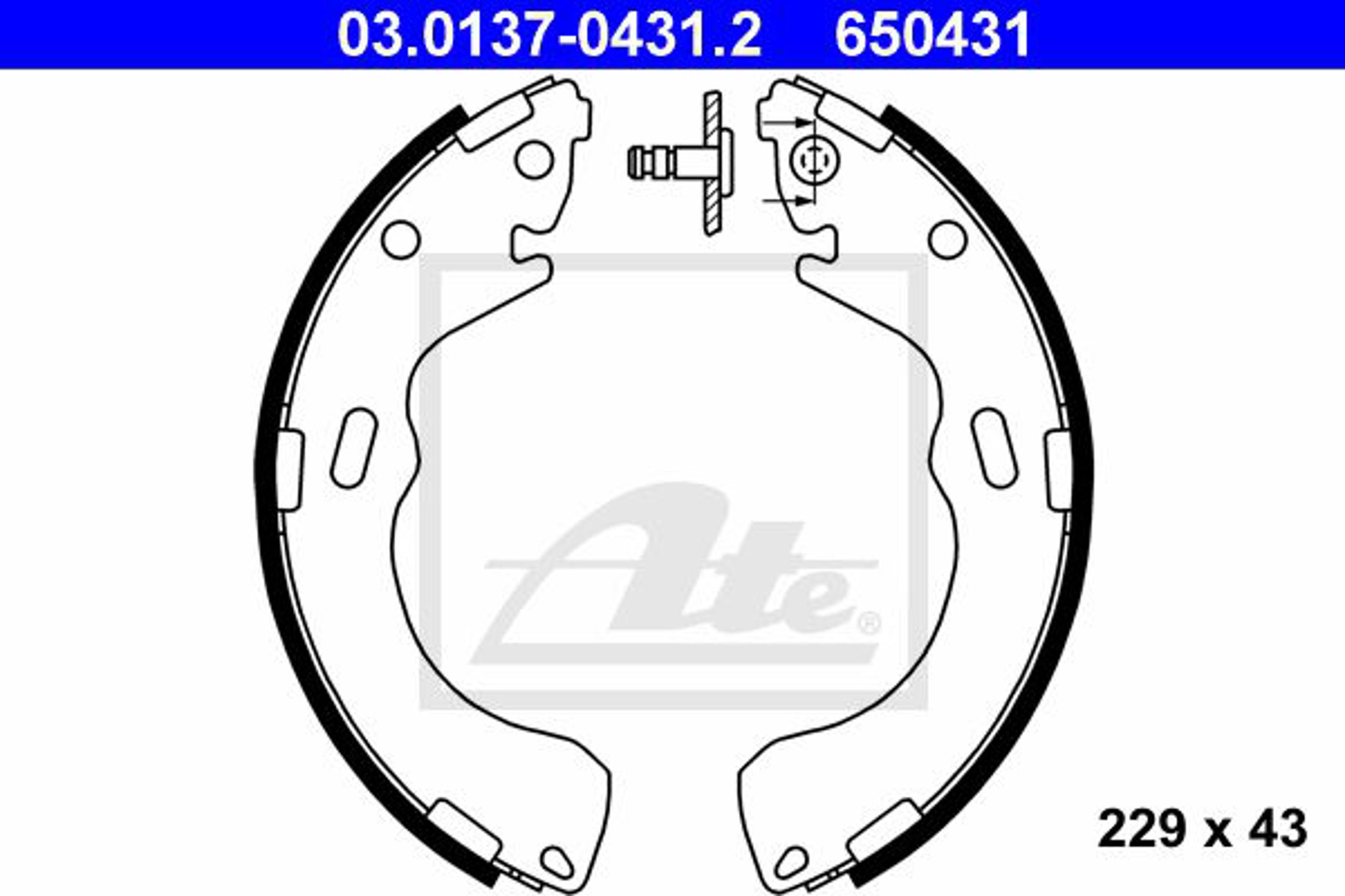 Комплект тормозных колодок ATE 03.0137-0431.2