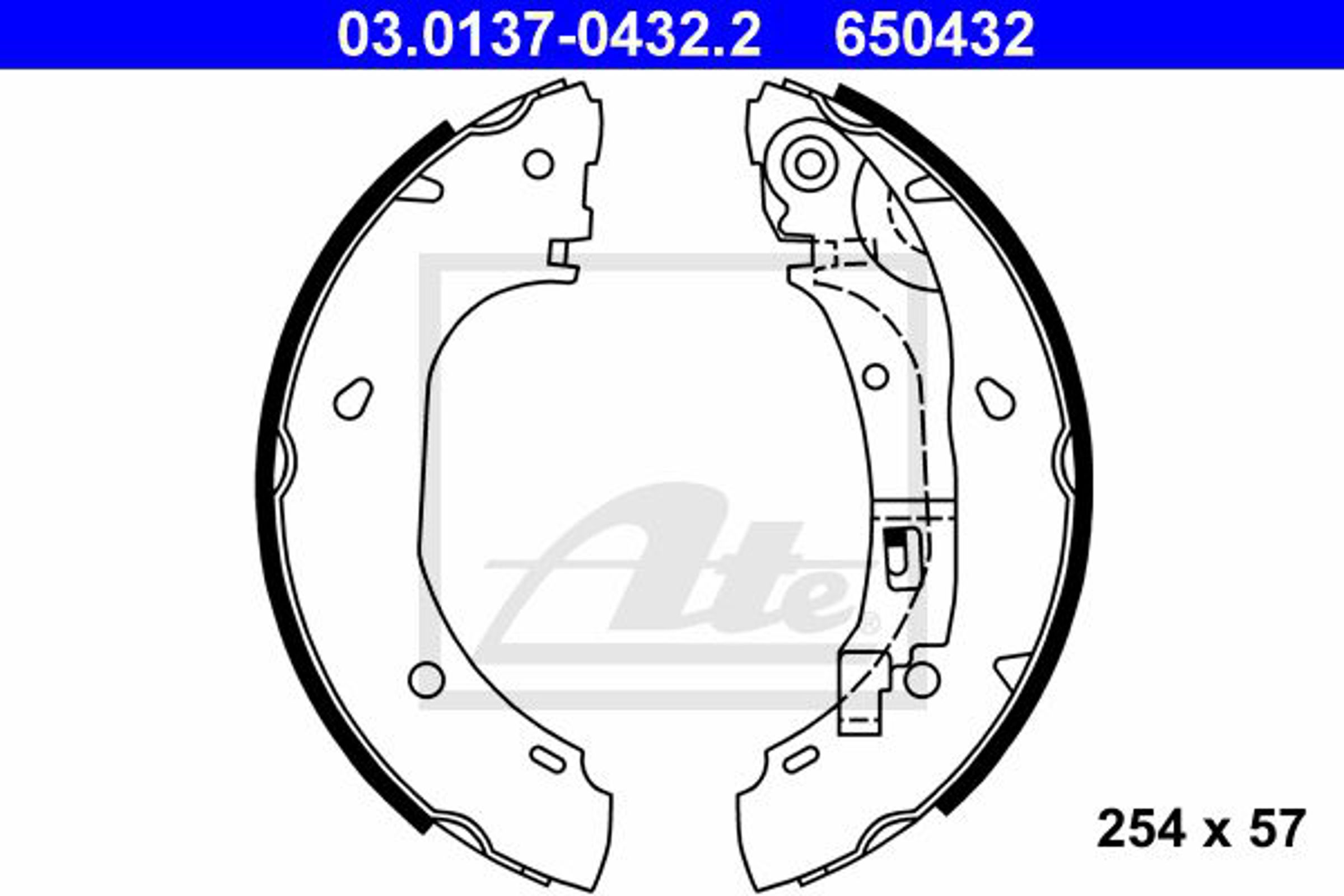 Колодки тормозные барабанные ATE 03.0137-0432.2