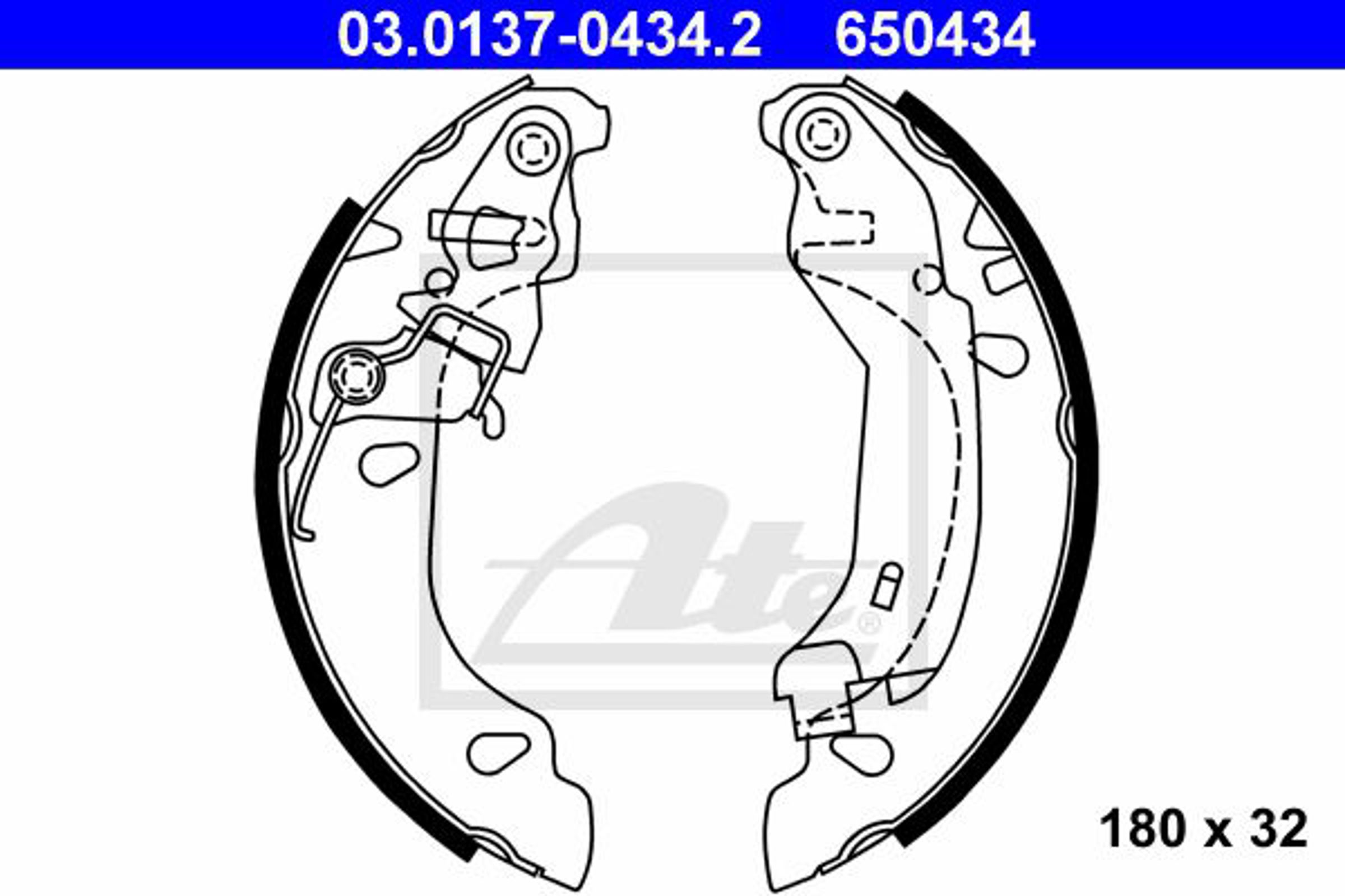 Колодки тормозные барабанные ATE 03.0137-0434.2