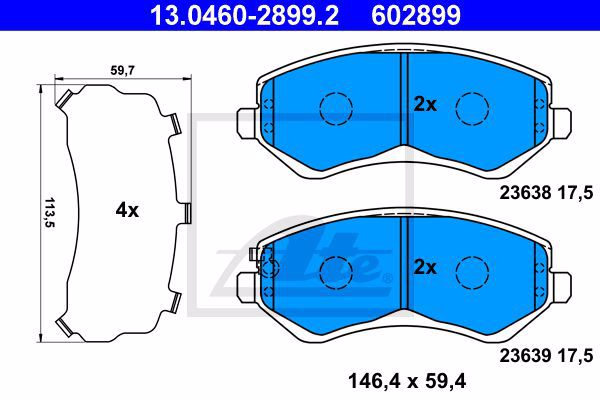 Колодки тормозные дисковые ATE 13-0460-2899-2