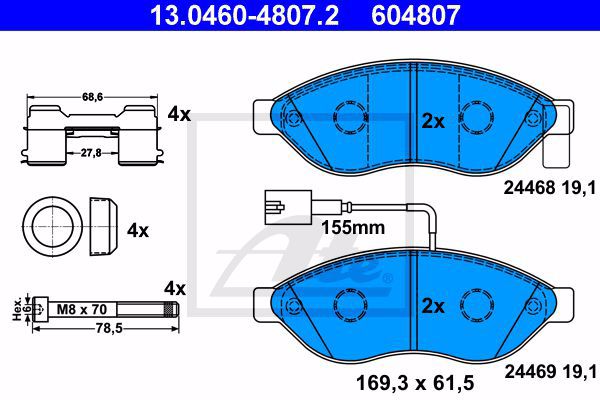 Колодки тормозные дисковые ATE 13-0460-4807-2