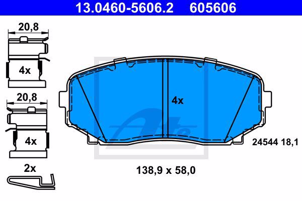 Колодки тормозные дисковые ATE 13-0460-5606-2