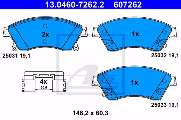 Колодки тормозные дисковые ATE 13-0460-7262-2