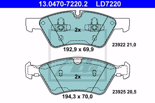 Колодки тормозные дисковые ATE 13-0470-7220-2